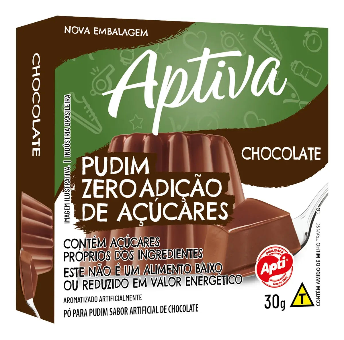 Apti Pudim de Chocolate Zero Açúcar (2x30g)